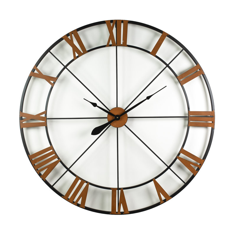 Fleur De Lis Living Oversized North Andover Wrought Iron Wall Clock